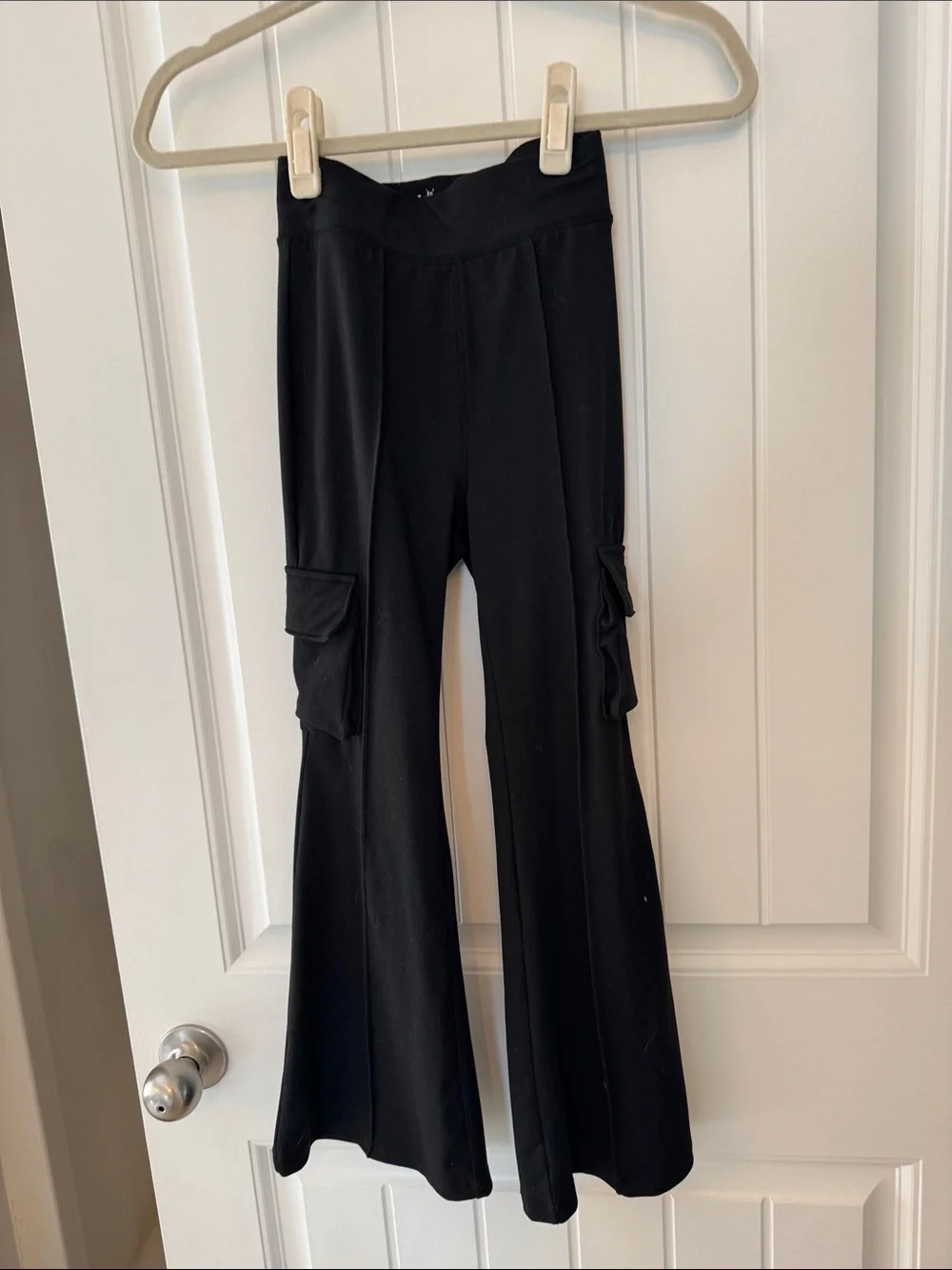 Justice Black Wide-Leg Cargo Pocket Pants